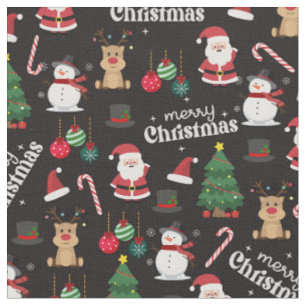 Tela Navidades Cuidados En Negro