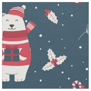 Tela Navidades curas osos osos polares Gorras sudorosos