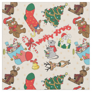 Tela Navidades de animales de Woodland