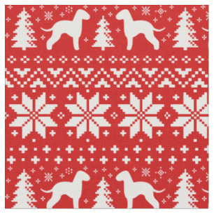 Tela Navidades de Bedlington Terrier Silhouettes