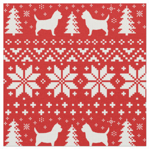 Tela Navidades de Cairn Terrier en Silhouettes