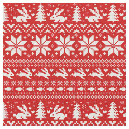 Tela Navidades de conejillos de lujo patrón de vacacion