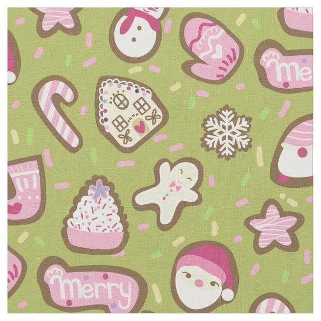 Tela Navidades de cookies Green (De cerca)