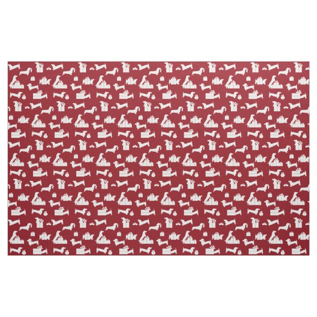 Tela Navidades de Dachshund ("Cuarto gordo" (fat quarter))