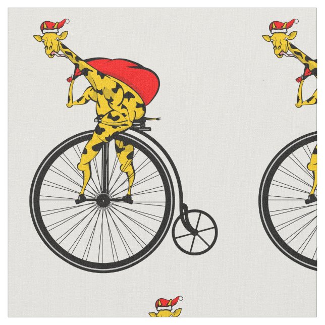 Tela Navidades de Giraffe Santa Claus (De cerca)