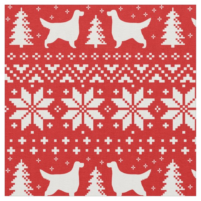 Tela Navidades de Gordon Setter Dog Silhouettes (De cerca)