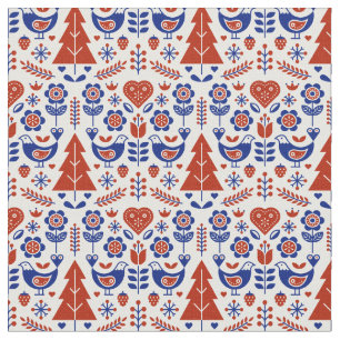 Tela Navidades de invierno Arte Popular al estilo escan