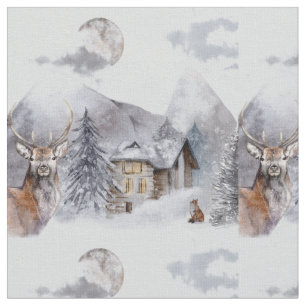 Tela Navidades de invierno de tierras altas entramado