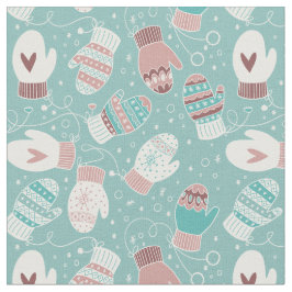 Tela Navidades De Invierno Mittens Patrón, Mint