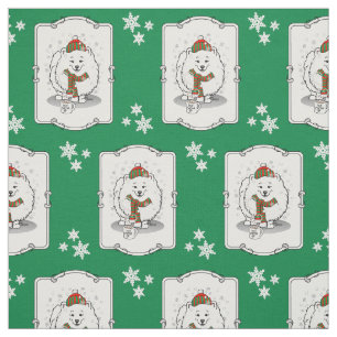 Tela Navidades de invierno Nieve de cerdo (blanca)