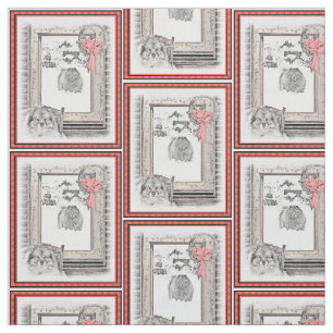 Tela Navidades de Keeshond Ventana de Invierno Pintura 