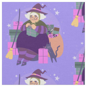 Tela navidades de la epifanía bruja befana gato negro