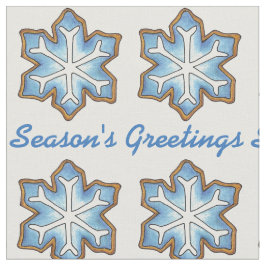 Tela Navidades de la temporada de saludos Nieve azul co