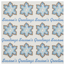 Tela Navidades de la temporada de saludos Nieve azul co