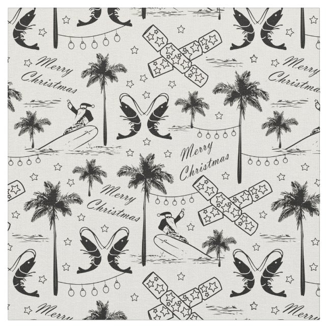 Tela Navidades de la tropical Australia Black Toile  (De cerca)