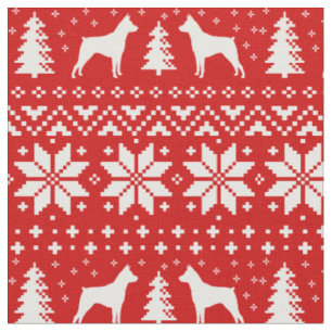 Tela Navidades de MinPins en miniatura de Pinscher Silh