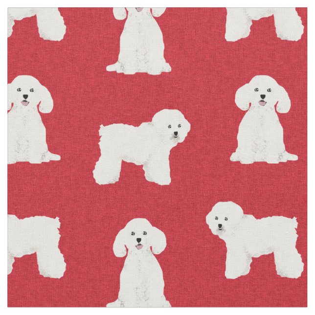 Tela navidades de perro rojo Bichon Frise (De cerca)