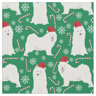 Tela navidades de perros samoyanos de vacaciones