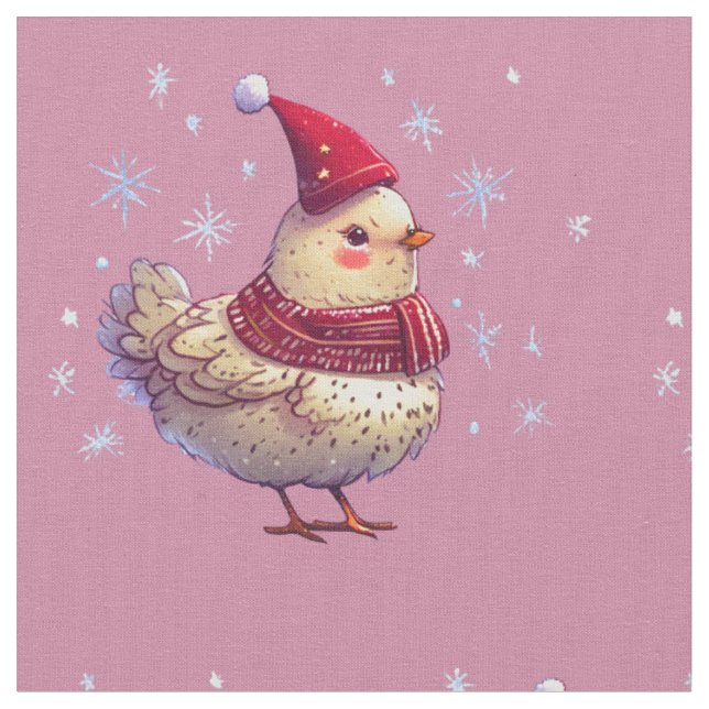 Tela Navidades de pollo (De cerca)