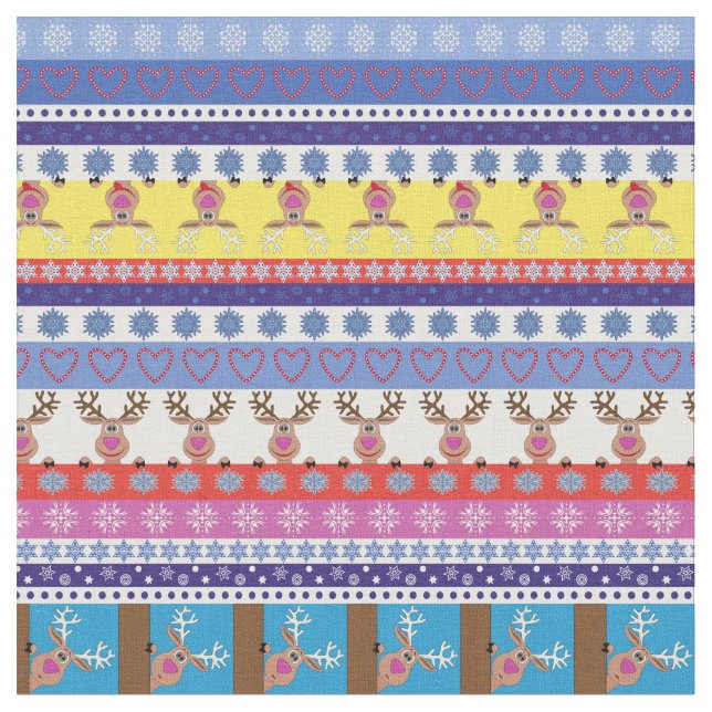 Tela navidades de renos (De cerca)