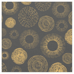 Tela Navidades de Retro Holiday Gold Burst Sparkler