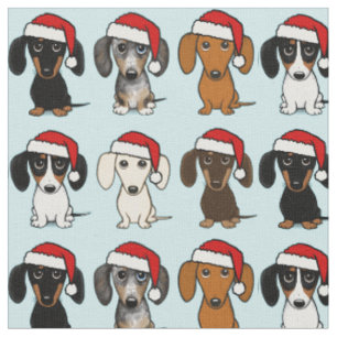 Tela Navidades de Santa Dachshunds Cute Wiener