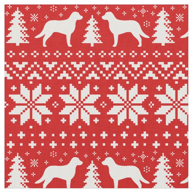 Tela Navidades de Silhouettes de Chesapeake Bay Retriev (De cerca)