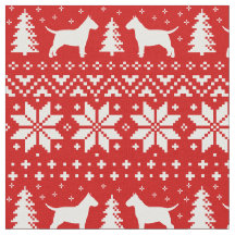 Navidades de siluetas bull terrier rojo y blanco