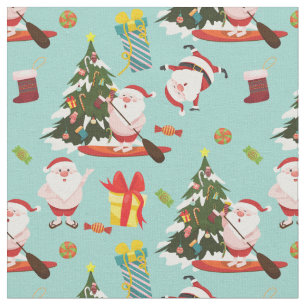 Tela navidades de standup paddleboarding surfing santa