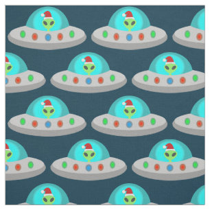 Tela Navidades de UFO Ho Ho Alien volador