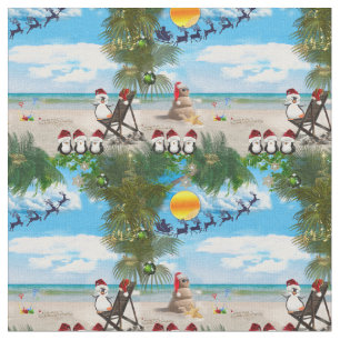 Tela Navidades de verano bebé en la playa repiten