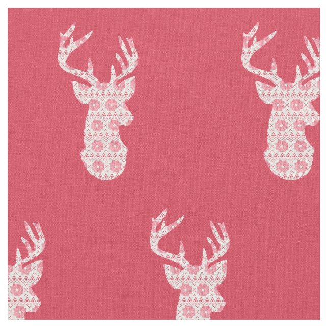 Tela Navidades de Winter Knit Reindeer Fabric (De cerca)