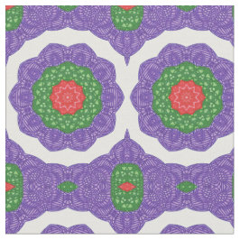 Tela Navidades del Kaleidoscopio Blanco Púrpura Verde R