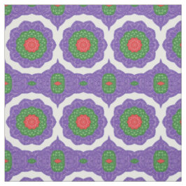 Tela Navidades del Kaleidoscopio Blanco Púrpura Verde R