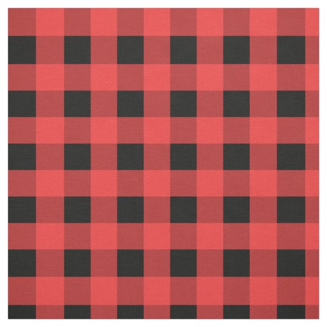 Tela Navidades del patrón de Gingham rojo y negro (Retal)