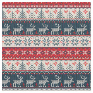 Tela Navidades del patrón de Knit Faux
