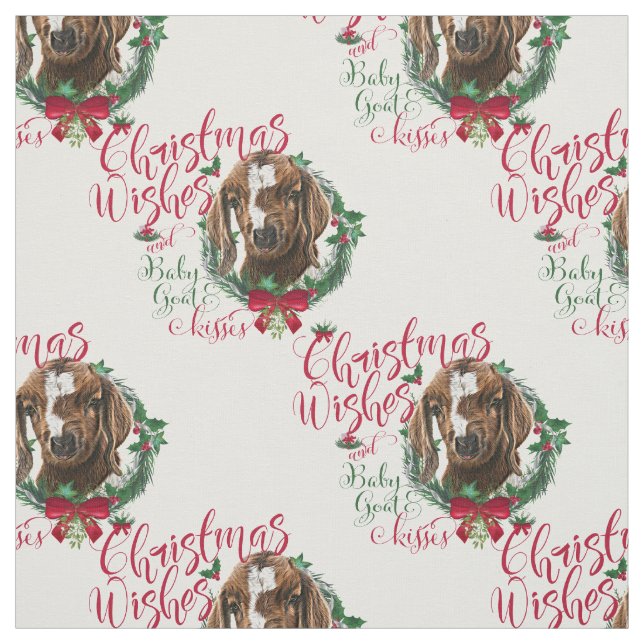 Tela Navidades Desean Bebé Cabra Besa Cabra Boer (Retal)