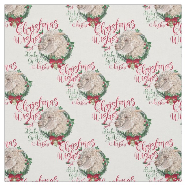 Tela Navidades Desean Bebé De Cabra Besa Angora Goat (Retal)