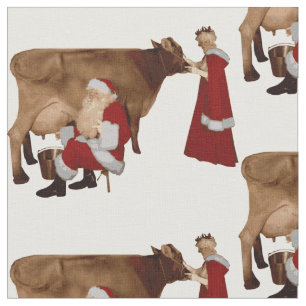 Tela navidades divertidos santa mrs claus cow