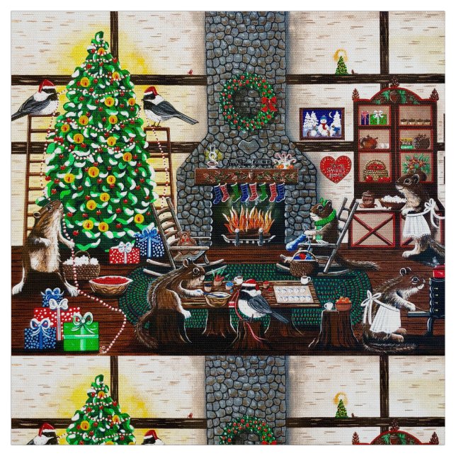 Tela Navidades en la cabina de la Sra. Elizabeth (Retal)