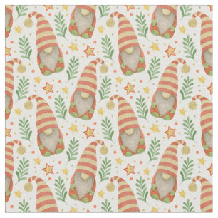 Tela Navidades Escandinavos de Acuarela Gnome Cute