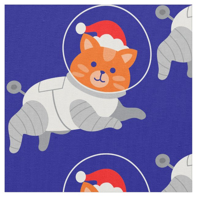 Tela navidades feos de gato astronauta santa (De cerca)