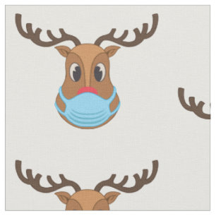 Tela navidades feos de renos con máscara facial