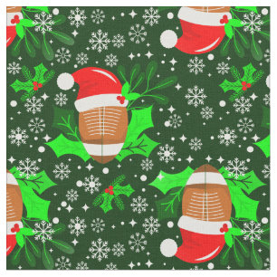 Tela navidades feos deportes de fútbol santa xmas holly