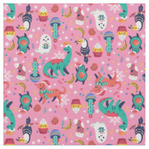 Tela navidades feos dinosaurio aguacate cupcake xmas