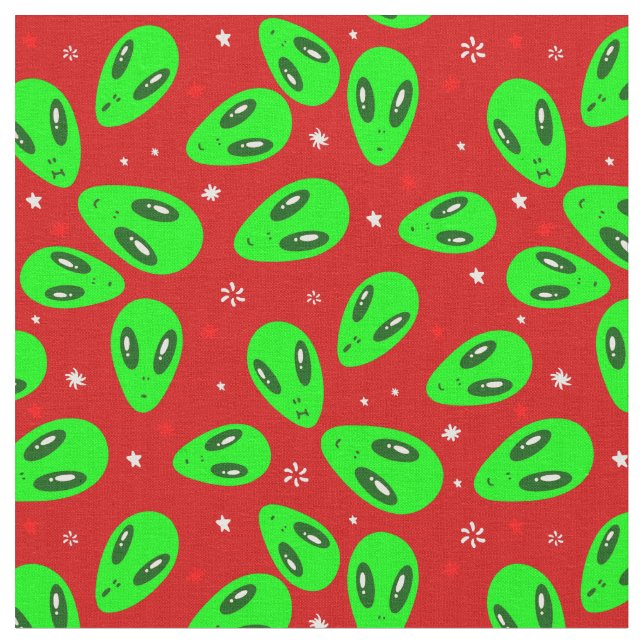Tela navidades feos estrellas rojas alienígenas (De cerca)