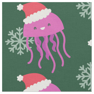Tela navidades feos jellyfish santa snowflake