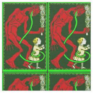 Tela navidades feos krampus victoriano infantil