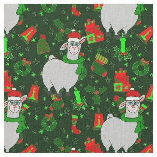 Tela navidades feos llama santa claus alpaca
