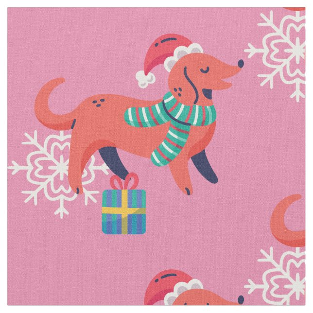 Tela navidades feos perro santa xmas snowflake (De cerca)